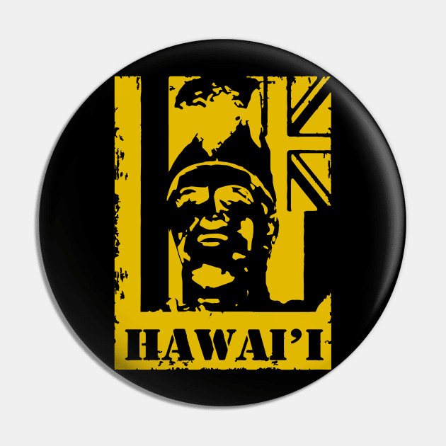 Hawai'i King Kamehameha Mustard Yellow Ink by Hawaii Nei All Day Pin by hawaiineiallday