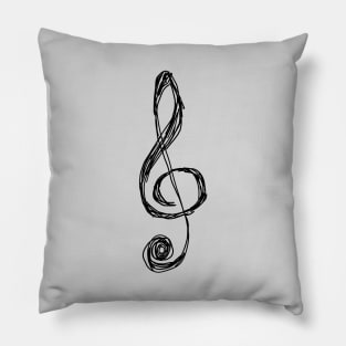 Treble Clef scribbled Pillow