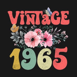 Vintage 1965 Floral Retro Groovy 58th Birthday T-Shirt