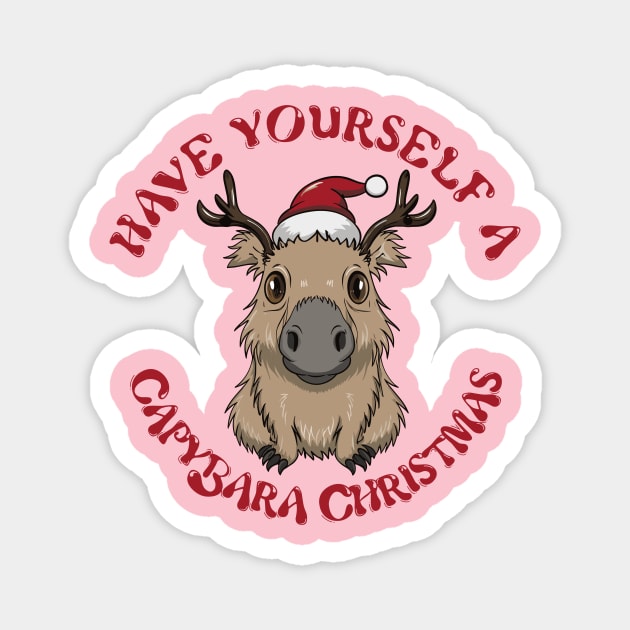 Have Yourself A Capybara Christmas Magnet by Sorry Frog