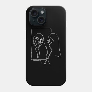 Horror Mirror on the wall | Minimalist dark illustration | Part 4 Phone Case