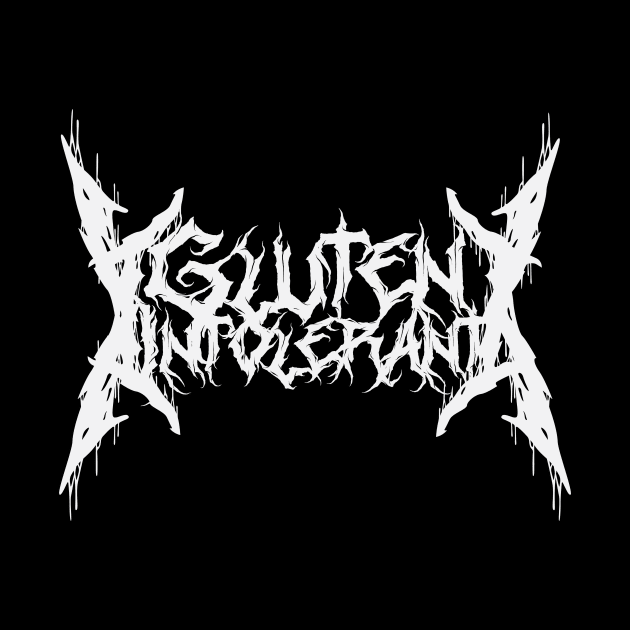 Metal Band Logo Gluten Intolerance by HeavyMetalCasualTees