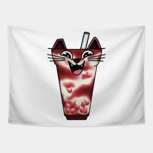 Boba Meow Tea Tapestry