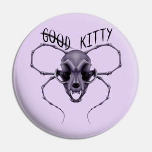 G̶o̶o̶d̶ Kitty Skull Black Text Purple Pin