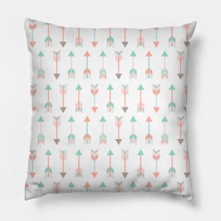 Mint Taupe Tribal Arrows Pattern Indian Indigenous Pillow