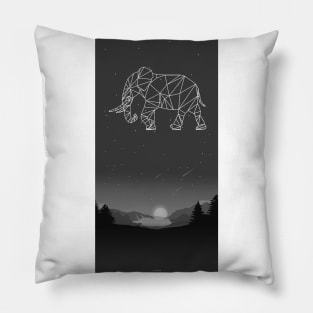 Black elephant geometric style Pillow