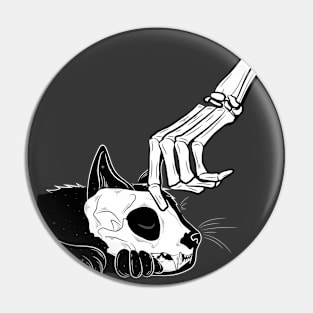 Skeleton and Kitty Pin