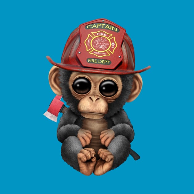 Cute Baby Chimp Firefighter by jeffbartels