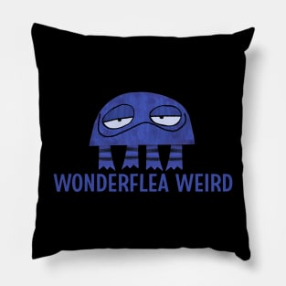 Wonderflea Weird Frog Mann Blue Pillow