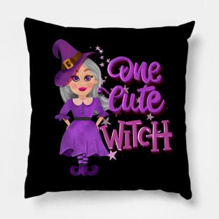 One cute witch halloween Pillow