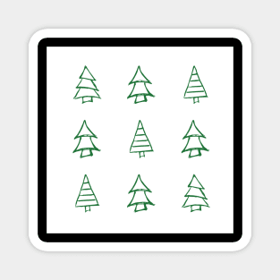 Christmas Trees Sketches Magnet