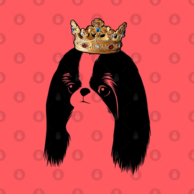 Japanese Chin Dog King Queen Wearing Crown by millersye