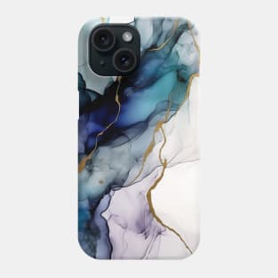 Azure Glimmer - Abstract Alcohol Ink Art Phone Case