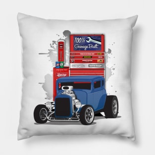 Blue 1932 Chevy 5 Window Coupe Hot Rod Garage Built Print Pillow