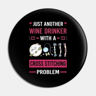 Wine Drinker Cross Stitching Pin