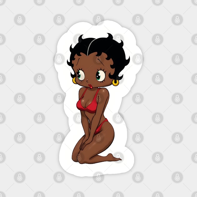 Betty Boop - Bikini - Black Girl Magic Magnet by UrbanLifeApparel