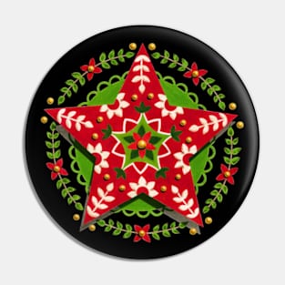 Folkloric Holiday Star Pin