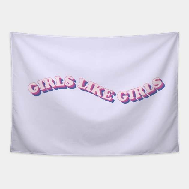 Girls like girls (bisexual flag colors) Tapestry by Flor Volcanica