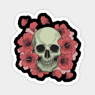 Flowers Skull Magnet