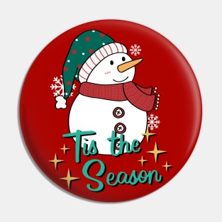 Cute Snowman waiting for Christmas Pin