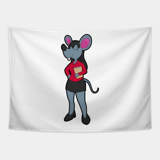 Mouse as Secretary with Notepad Tapestry by Markus Schnabel