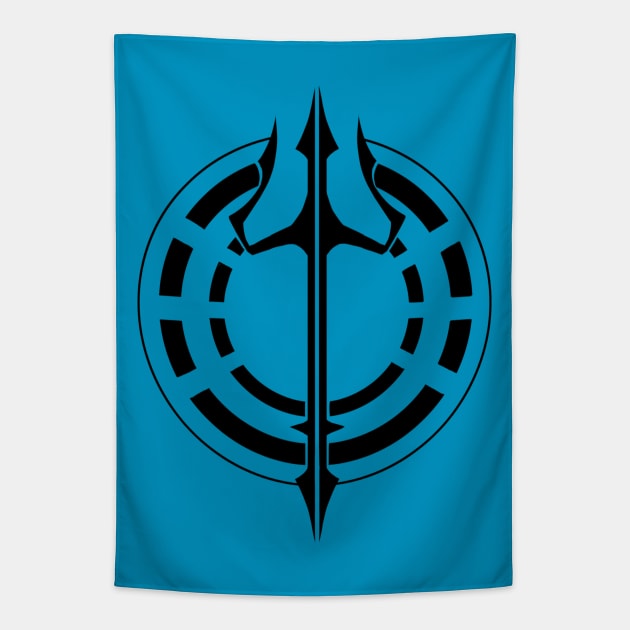 Trident - Original Logo Banner Sigil - Dark Design for Light Backgrounds Tapestry by Indi Martin