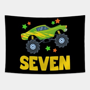 I'm 7 This Is How I Roll Monster Truck 7th Birthday GIft For Boys Toddler Kid Tapestry