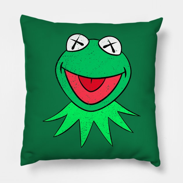 Frog xx, Funny Kaws Frog Pillow by photographer1