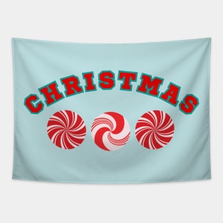 Christmas Team Spirit - Holiday Peppermint Style Tapestry