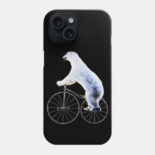 Polar bear bicycling funny Phone Case