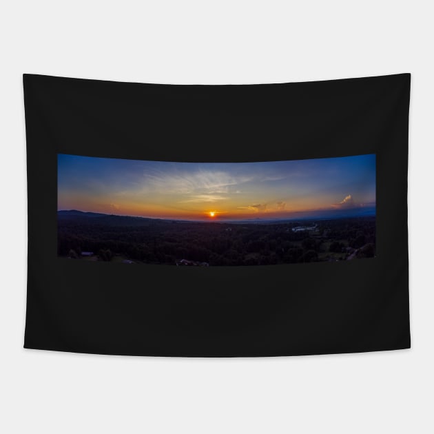 Panoramic Sunset Tapestry by Ckauzmann