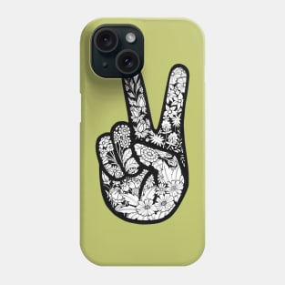 Peace sign with floral filling Phone Case