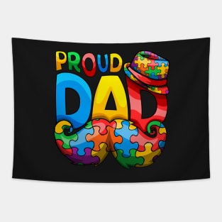 Proud Autism Dad Autism Awareness Day Father Mustache Tapestry