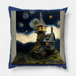 Starry Night Over The Burrow Pillow