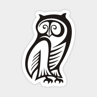 Owl Symbol Black Magnet