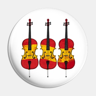 Cello Spanish Flag Cellist String Musician Spain Pin