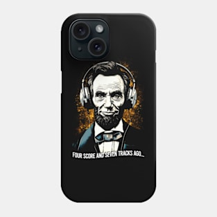 4th of July: Lincoln with Headphones Art Phone Case