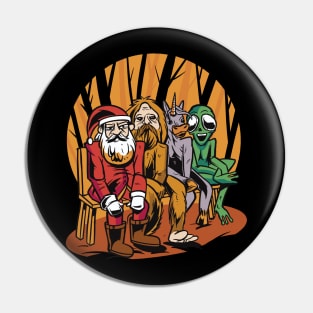 Believe: Santa Claus, Bigfoot, Unicorn and Alien Pin