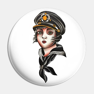 Marine Girl Tattoo Design Pin