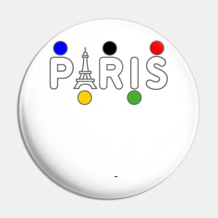 Paris White   color Olympic rings Pin