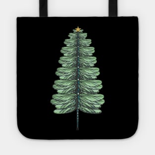 Dragonfly Christmas Tree, Merry Xmas Gift, Christmas insect Lover Tote