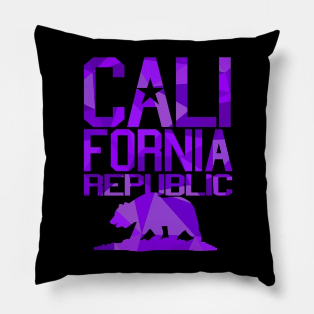 California Republic Bear (juicy purple version) Pillow by robotface