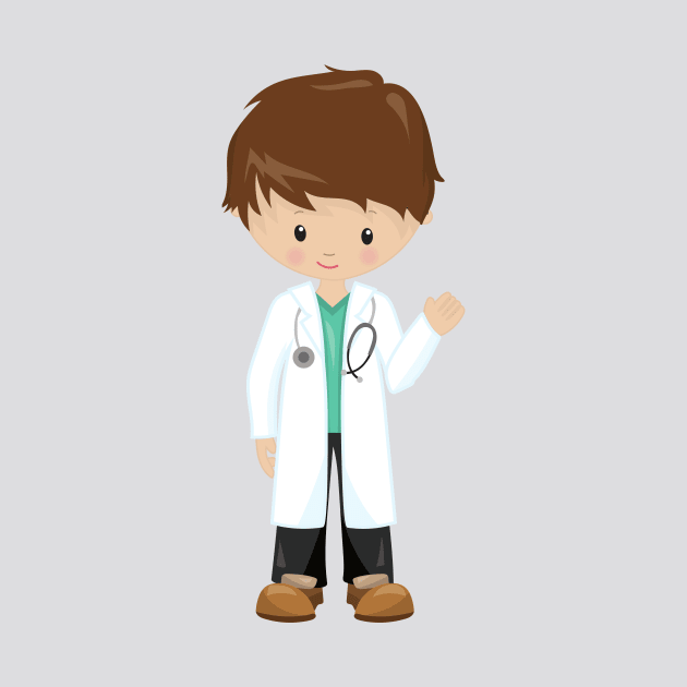 Doctor, Lab Coat, Medicine, Cute Boy, Brown Hair by Jelena Dunčević