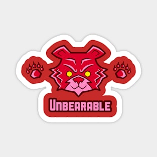 Red Unbearable - Red Bear With Claws Magnet