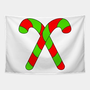 RED And Green Christmas Candy Cane Tapestry