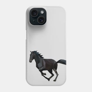 Black Low Poly Horse Phone Case