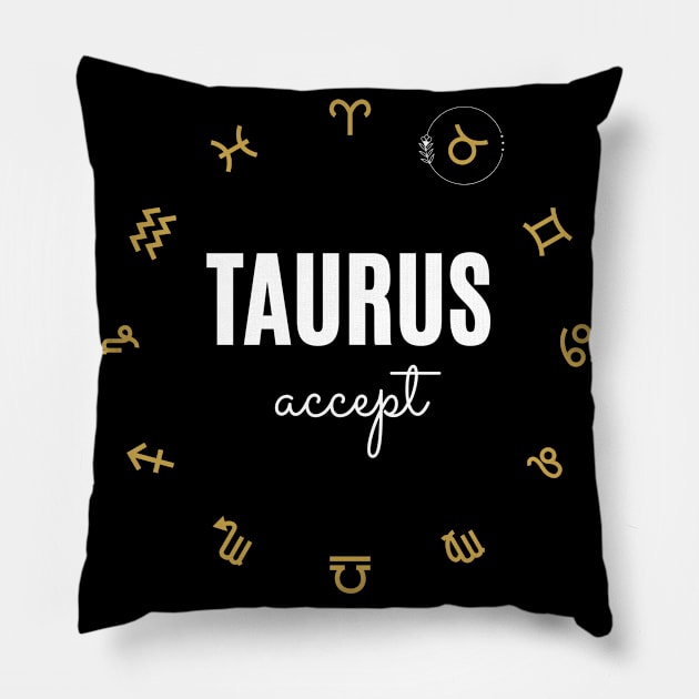 Taurus Zodiac Horoscope Pillow by Meow_My_Cat