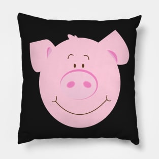 Cute Happy Pig - Pink Pillow