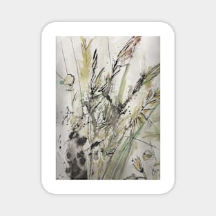 English Summer meadow, grasses, flowers design Magnet