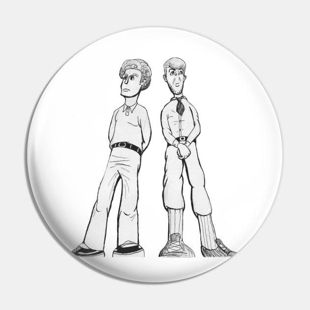 JCP Two Bois BW Pin by JC and the Pennis Band